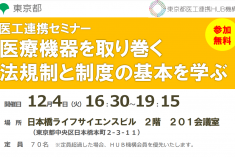 ●終了●セミナー｜医療機器を取り巻く法規制と制度の基本を学ぶ